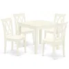 East West Furniture Dining Room Set Linen White, Oxcl5-lwh-c
