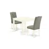 East West Furniture Dining Room Set Linen White, Oxel3-lwh-07