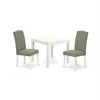 East West Furniture Dining Room Set Linen White, Oxen3-lwh-06