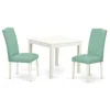 East West Furniture Dining Room Set Linen White, Oxen3-lwh-57