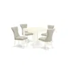 East West Furniture Dining Room Set Linen White, Oxga5-lwh-35