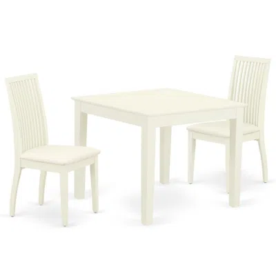 East West Furniture Dining Room Set Linen White, Oxip3-lwh-c