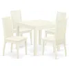 East West Furniture Dining Room Set Linen White, Oxip5-lwh-c