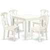 East West Furniture Dining Room Set Linen White, Oxke5-lwh-w
