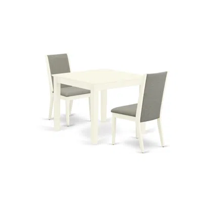 East West Furniture Dining Room Set Linen White, Oxla3-lwh-06 In Gray