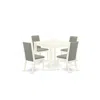 East West Furniture Dining Room Set Linen White, Oxla5-lwh-06