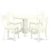 East West Furniture Dining Room Set Linen White, Shad5-lwh-lc