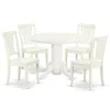 East West Furniture Dining Room Set Linen White, Shav5-lwh-w