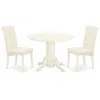 East West Furniture Dining Room Set Linen White, Shba3-whi-01