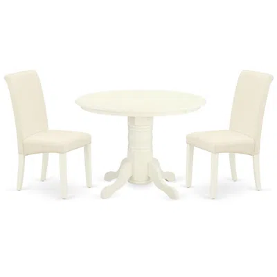 East West Furniture Dining Room Set Linen White, Shba3-whi-01 In Black