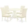 East West Furniture Dining Room Set Linen White, Shbr5-whi-02 In Neutral