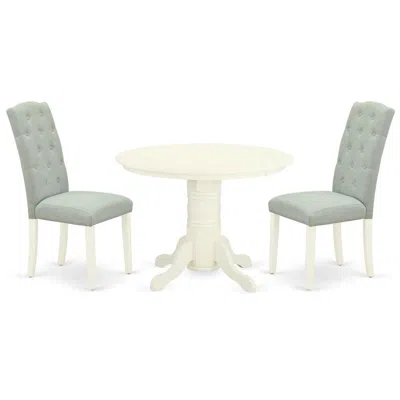 East West Furniture Dining Room Set Linen White, Shce3-whi-15 In Black