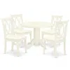 East West Furniture Dining Room Set Linen White, Shcl5-whi-c In Neutral