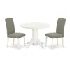 East West Furniture Dining Room Set Linen White, Shen3-lwh-06