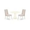 East West Furniture Dining Room Set Linen White, Shfl3-whi-01