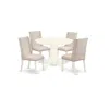 East West Furniture Dining Room Set Linen White, Shfl5-whi-01 In Neutral