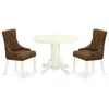 East West Furniture Dining Room Set Linen White, Shfr3-whi-18