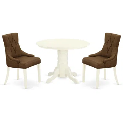 EAST WEST FURNITURE DINING ROOM SET LINEN WHITE, SHFR3-WHI-18