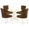 East West Furniture Dining Room Set Linen White, Shfr5-whi-18 In Brown