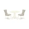 East West Furniture Dining Room Set Linen White, Shga3-whi-35