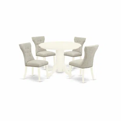 East West Furniture Dining Room Set Linen White, Shga5-whi-35 In Gray