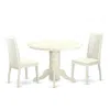 East West Furniture Dining Room Set Linen White, Ship3-lwh-w