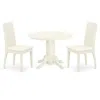 East West Furniture Dining Room Set Linen White, Ship3-whi-c
