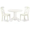 East West Furniture Dining Room Set Linen White, Shke3-lwh-w