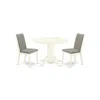 East West Furniture Dining Room Set Linen White, Shla3-whi-06