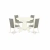 East West Furniture Dining Room Set Linen White, Shla5-whi-06 In Gray