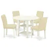 East West Furniture Dining Room Set Linen White, Suab5-lwh-64
