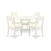 East West Furniture Dining Room Set Linen White, Suad5-lwh-lc