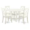 East West Furniture Dining Room Set Linen White, Subo5-lwh-lc