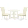 East West Furniture Dining Room Set Linen White, Subr3-lwh-02