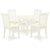 East West Furniture Dining Room Set Linen White, Suda5-lwh-c