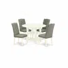 East West Furniture Dining Room Set Linen White, Suel5-lwh-07