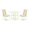 East West Furniture Dining Room Set Linen White, Sufl3-lwh-01