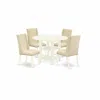 East West Furniture Dining Room Set Linen White, Sufl5-lwh-01