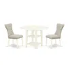 East West Furniture Dining Room Set Linen White, Suga3-lwh-35