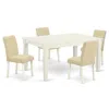 East West Furniture Dining Room Set Linen White, Weab5-lwh-02 In Neutral