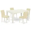 East West Furniture Dining Room Set Linen White, Weab5-lwh-64 In White