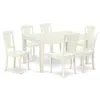 East West Furniture Dining Room Set Linen White, Weav7-lwh-w In White