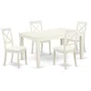 East West Furniture Dining Room Set Linen White, Webo5-lwh-lc