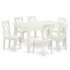 East West Furniture Dining Room Set Linen White, Wecl7-lwh-w