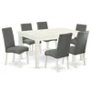 East West Furniture Dining Room Set Linen White, Wedr7-lwh-07