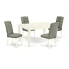 East West Furniture Dining Room Set Linen White, Weel5-whi-07 In Multi
