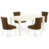 East West Furniture Dining Room Set Linen White, Wefr5-whi-18 In Brown