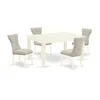East West Furniture Dining Room Set Linen White, Wega5-whi-35 In Gray