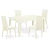 East West Furniture Dining Room Set Linen White, Weip5-whi-c In White