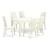 East West Furniture Dining Room Set Linen White, Weip7-lwh-w In White